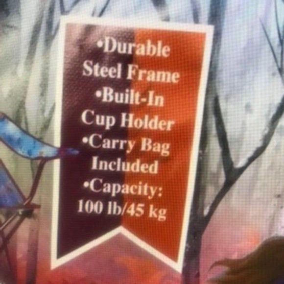 Frozen II Kids Camping Chair w/ Carrying Bag - Elsa & Anna Up to 100 Pounds - Picture 5 of 6